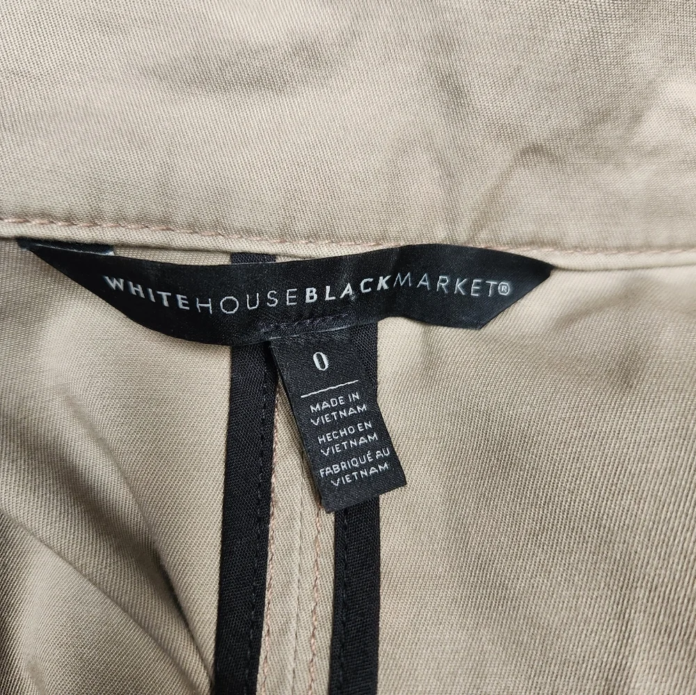 Taupe Fitted Buckle Collar Utility Jacket from White House Black Market. - Picture 10 of 15